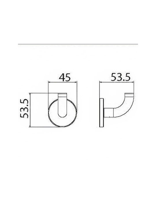 Imex Άγκιστρο Μπάνιου Μονό με Βίδες ​5.35x4.5cm Χρυσό