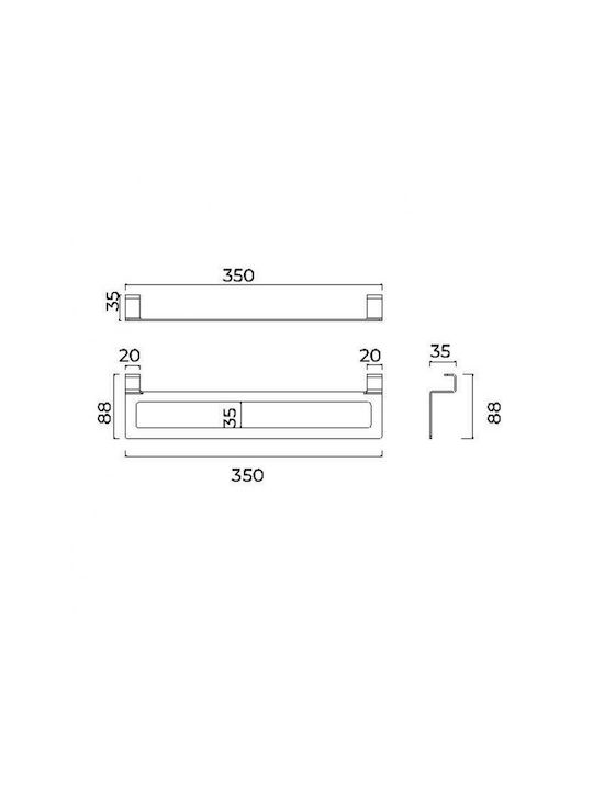 Imex Επιτοίχια με Βίδες ​35x8.8cm Ροζ