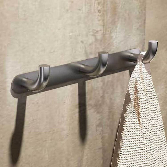 Imex Badezimmerhaken Dreifach mit Schrauben 24x4.9cm Schwarz