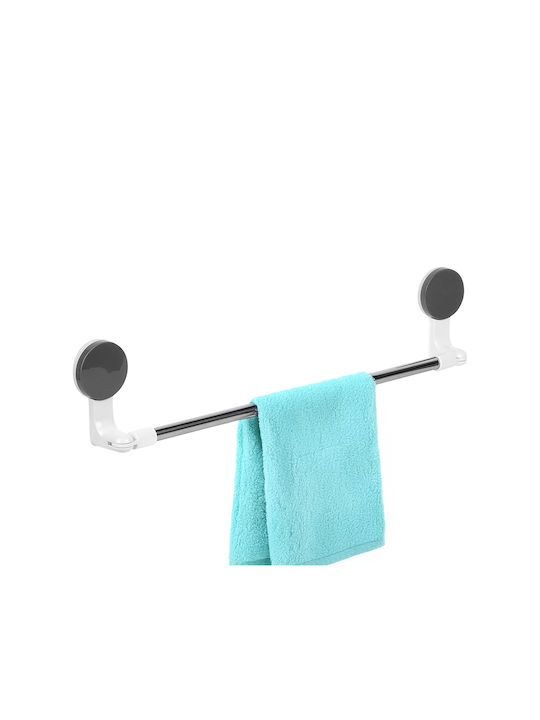 Bathroom Hanger Stainless Steel ABS 2 Suction Cups 58.5x5.4x11.8cm White Inox Mrshome Df-0083000