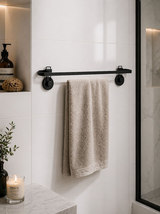 Single Wall-Mounted Bathroom Shelf Unit ​60x60cm Black