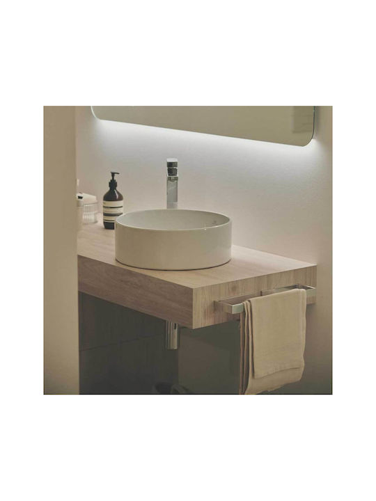 Ideal Standard Cubo Single Wall-Mounted Bathroom Rail Inox Silver