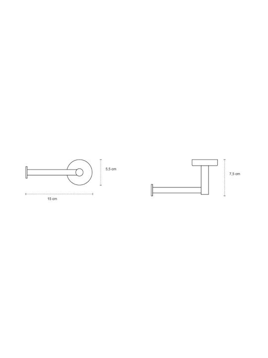 Karag Uno Inox Paper Holder Wall Mounted Nero