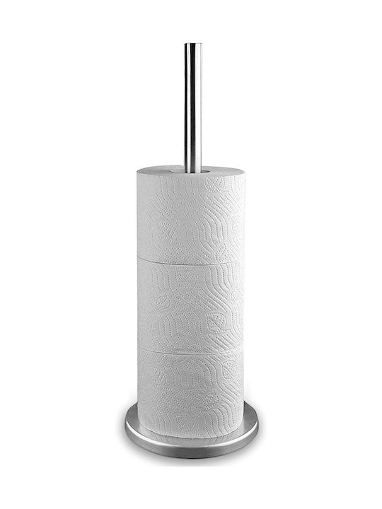 MRShome Δαπέδου Χαρτοθήκη Inox Ασημί