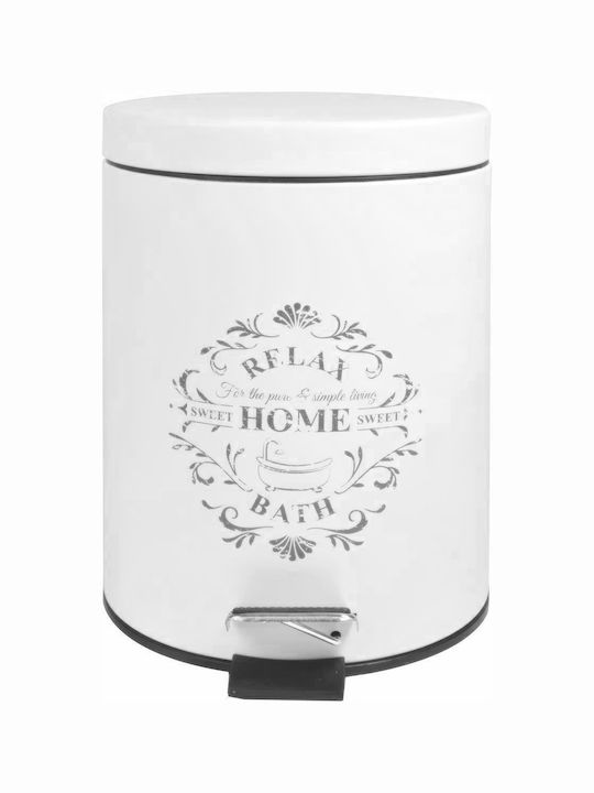 Sidi Home Plast Μεταλλικό Σετ Πιγκάλ και Καλαθάκι Μπάνιου Λευκό