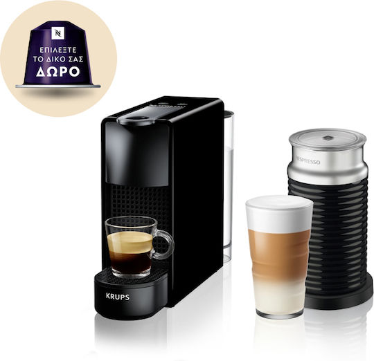 Krups Essenza Mini C Coffee Machine for Nespresso Capsules 19bar Pressure with Milk Frother Brown
