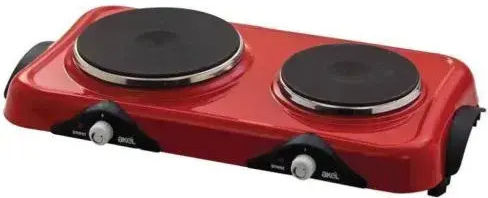 Akel Enamel Countertop Double Burner Brown