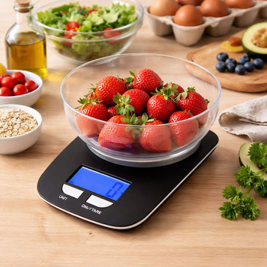 Gem Ψηφιακή Ζυγαριά Κουζίνας με Κάδο έως 5kg Μαύρη