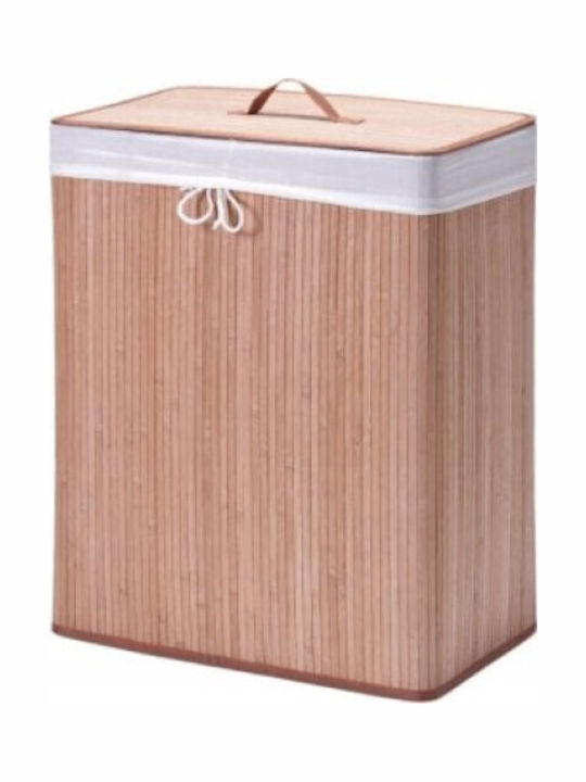 Zeller Bamboo Laundry Basket 104L with Cap 52x32x63cm Brown