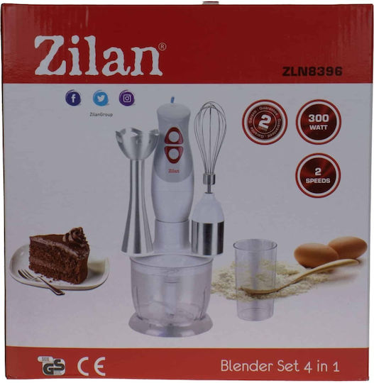 Zilan Ръчен Блендер с Аноскидостна Пръчка 300W Бял