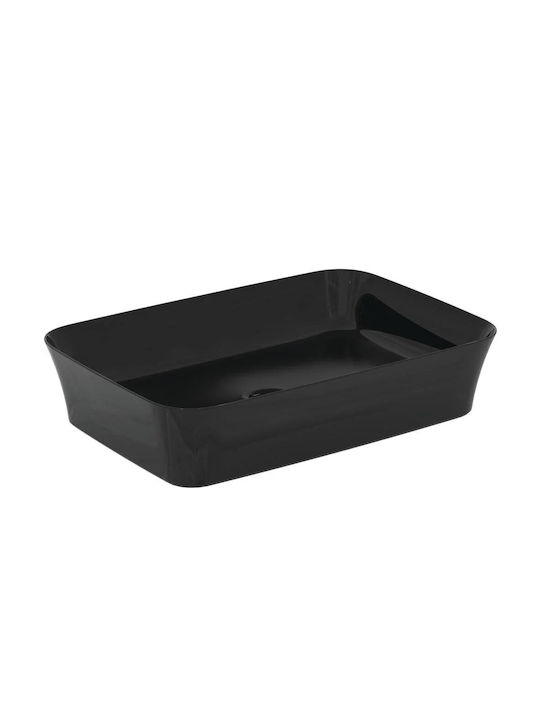 Ideal Standard Ipalyss Einbau Badezimmerwaschbecken aus Porzellan 55x38x12,5cm Schwarzes