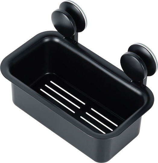 Orion Wall Mounted Bathroom Shelf Glass 23.5x13.8x16cm Black