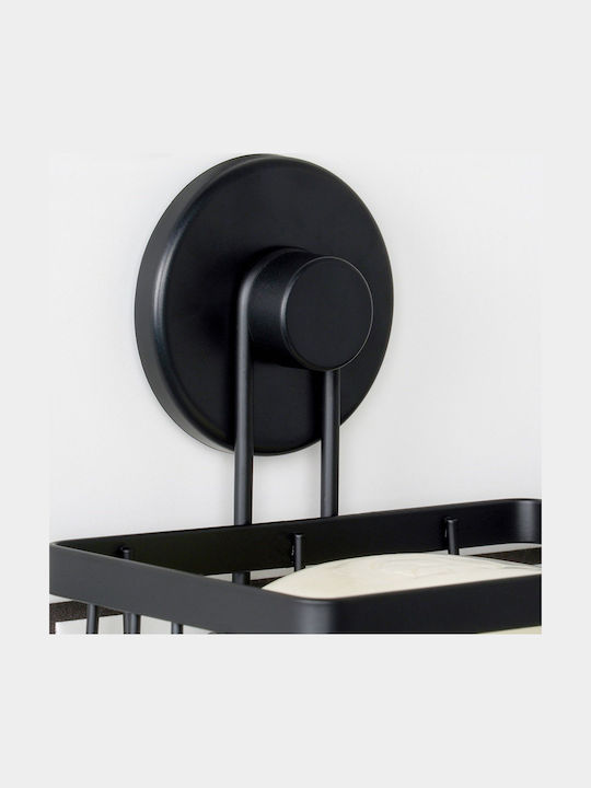 An der Wand montiert Badezimmerregal Metallisch 13.4x11.5x11.5cm Schwarz