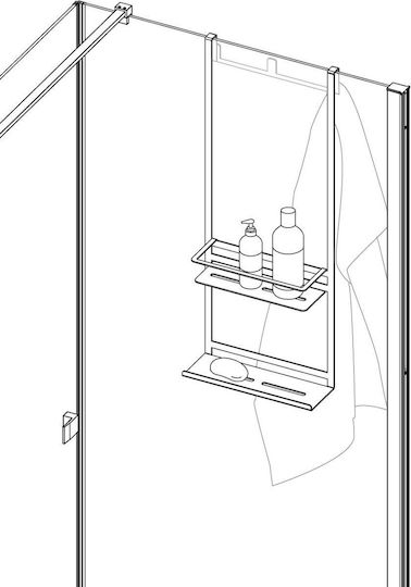 Deante An der Wand montiert Badezimmerregal Glas 30x14.7x76cm Schwarz