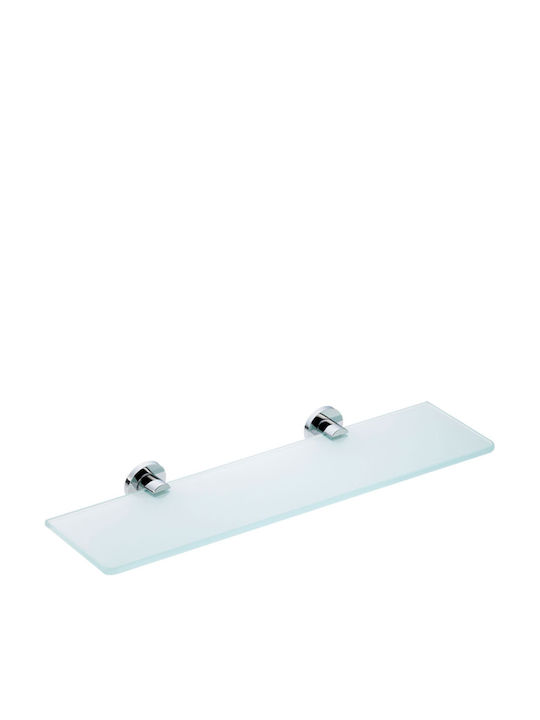 Verdi Sigma Επιτοίχια Ραφιέρα Μπάνιου Γυάλινη 60x12.5x4.4cm Χρωμέ Διάφανη