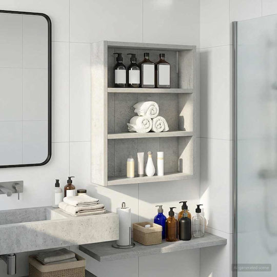 vidaXL Wall Mounted Wooden Bathroom Shelf 40x10x50cm Gray vidaXL Wall Mounted Wooden Bathroom Shelf 40x10x50cm Gray