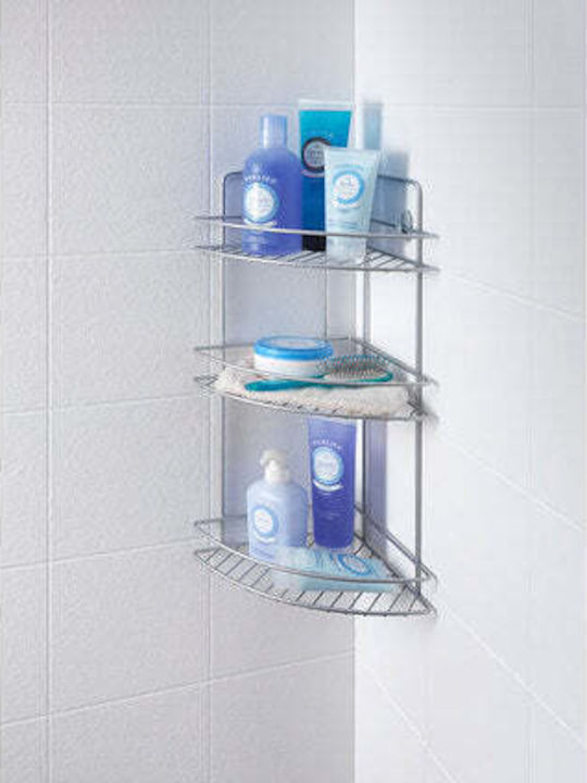 Metaltex Polytherm Reflex Ecke An der Wand montiert Badezimmerregal Metallisch mit 3 Regalen 23x23x56cm