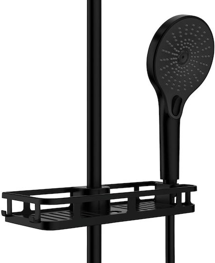 Wenko Επιτοίχια Ραφιέρα Μπάνιου Πλαστική 28.5x4x11.5cm Μαύρη