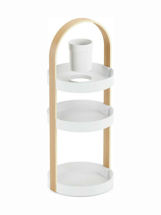 Umbra Bellwood Floor Bathroom Shelf Plastic with 3 Shelves 20x20x50cm White