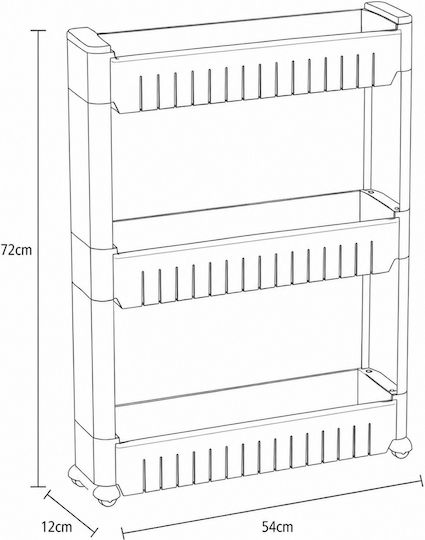 MRShome Floor Bathroom Shelf 54x12x72cm Gray