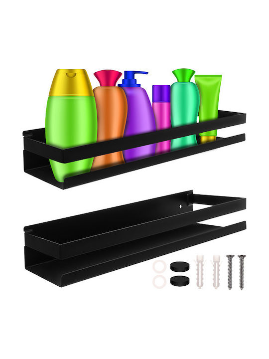 Ruhhy Wall Mounted Bathroom Shelf Metallic Black