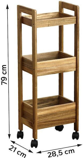 Atmosphera Floor Bathroom Shelf Wooden 21x22x75.5cm