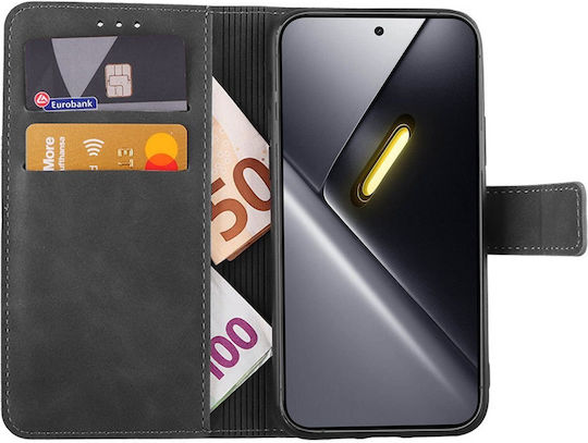 Lime Book din piele artificială / silicon gri (Poco X8 Pro Max)
