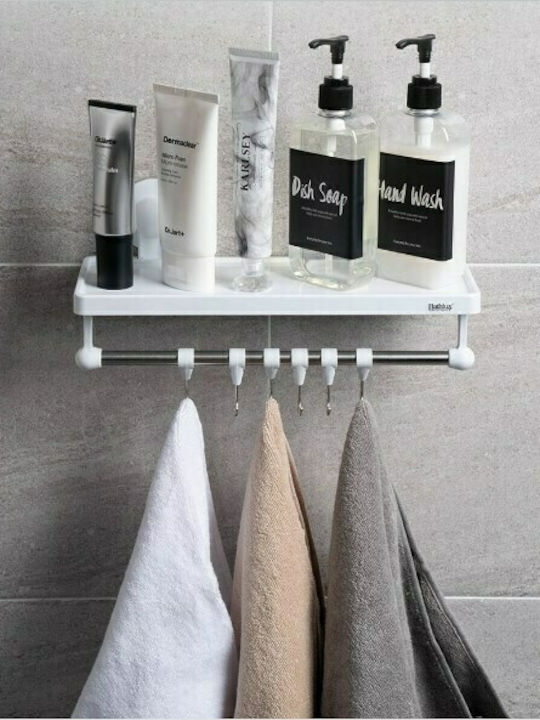 Bathlux 30136 Wall Mounted Bathroom Shelf Plastic 32x11.7x13.9cm White