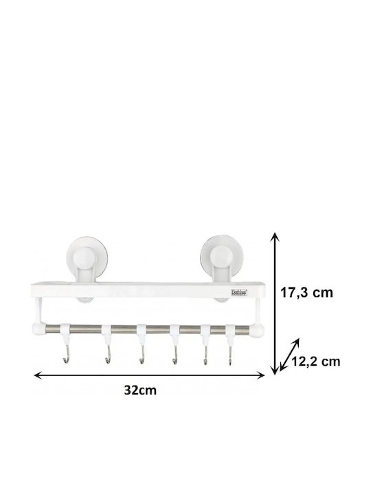 Bathlux 30136 Wall Mounted Bathroom Shelf Plastic 32x11.7x13.9cm White