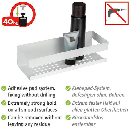 Wenko Wandmontiertes Badezimmerregal Metallisch 10.5x8x30cm Weiße