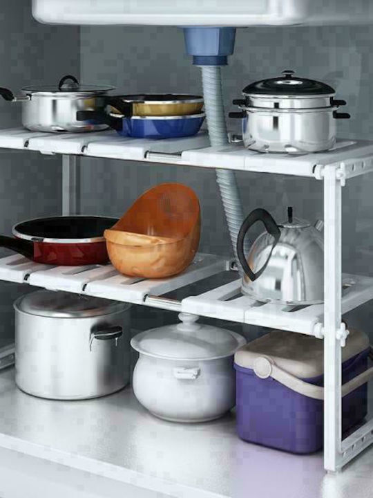 8155 Floor Bathroom Shelf Plastic with 3 Shelves 65x26x38cm White