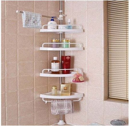 Corner Wall Mounted Bathroom Shelf Plastic with 4 Shelves Blue