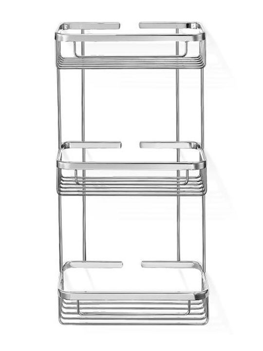 Sanco A3-005 00005-A03 Montat pe perete Raft Baie Inox cu 3 Rafturi 26.5x12.5x51cm Argintie