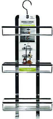General Trade An der Wand montiert Badezimmerregal Metallisch mit 3 Regalböden 26x11x55cm Silber