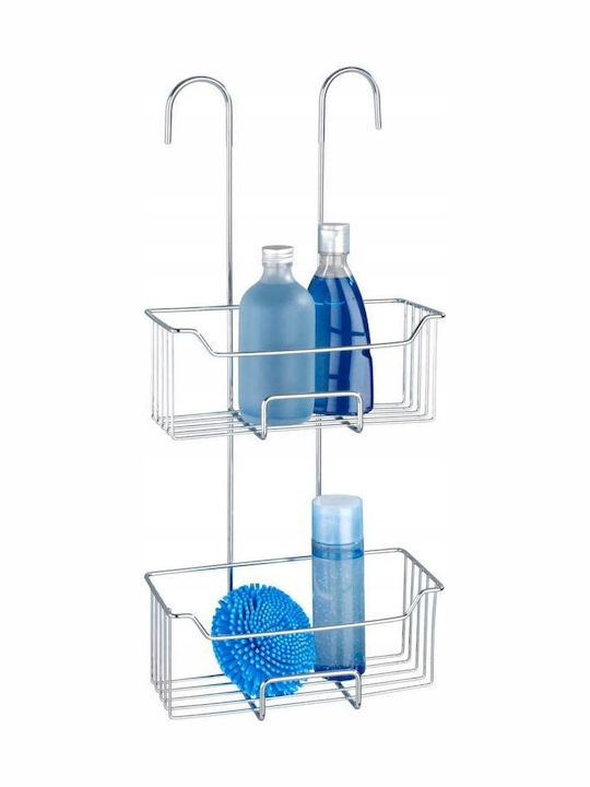 Wenko Milo Wall Mounted Bathroom Shelf Metallic 55x25x14cm Silver