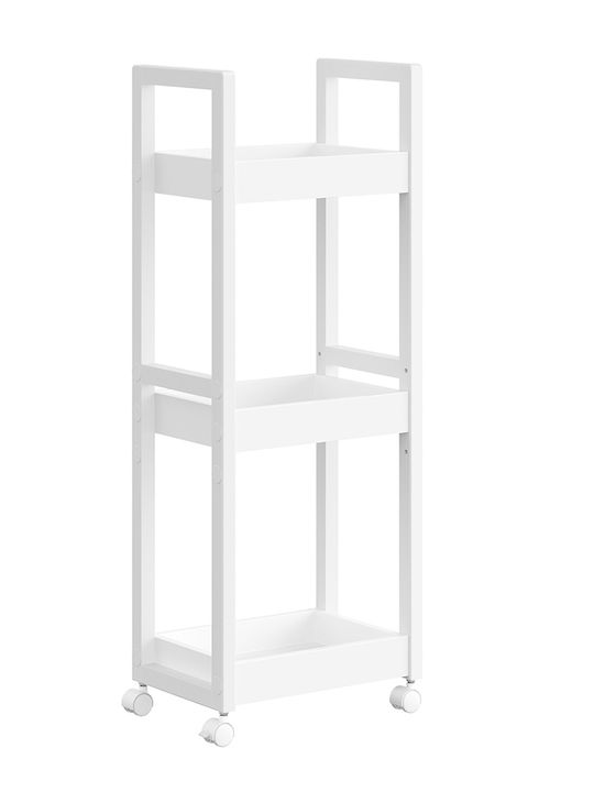 Songmics Επιδαπέδια Ραφιέρα Μπάνιου Ξύλινη 20x30x80cm Λευκή