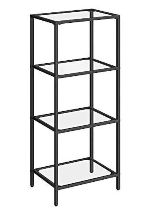 Vasagle Boden Badezimmerregal Metallisch 40x30x95cm Schwarz