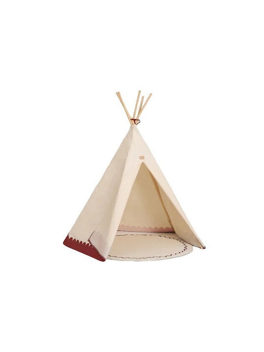 Nobodinoz Kinder Teppich Rot Rund mit Durchmesser 105cm