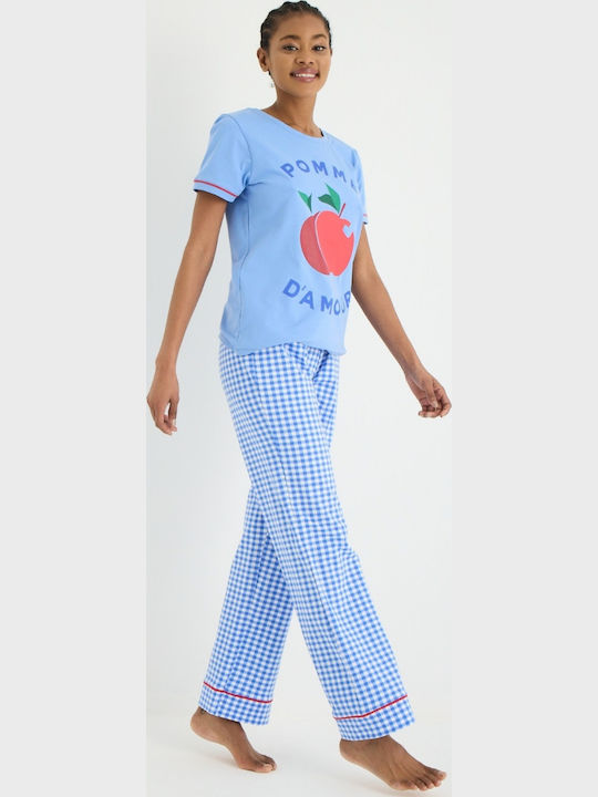 Set De Pijamale Dama De Vară Albastru
