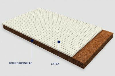 Greco Strom Mattress Crib Erato with Coconut Fiber & Latex 80cmx160cmx11cm