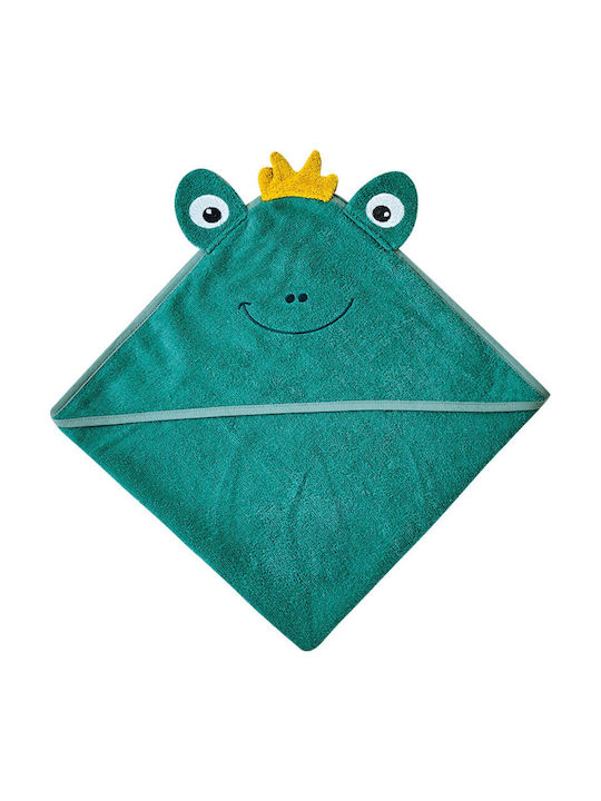 Kentia Baby Bath Towel Bathrobe Hooded Stylish Froggy Cotton Green 75x75cm