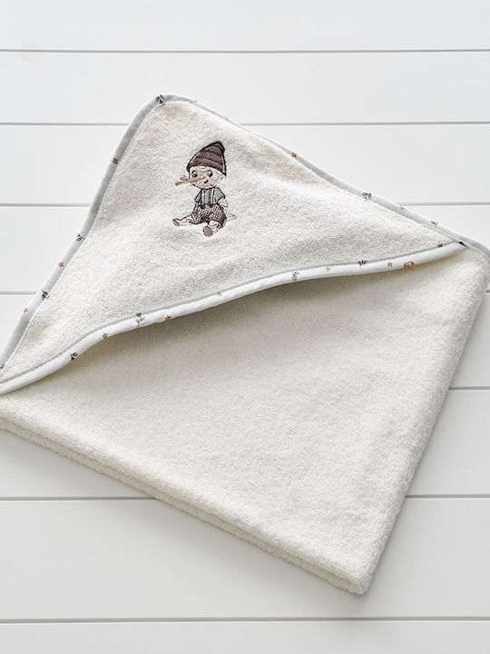 Vesta Home Baby Bath Towel Hooded Pinocchio Beige 75x75cm