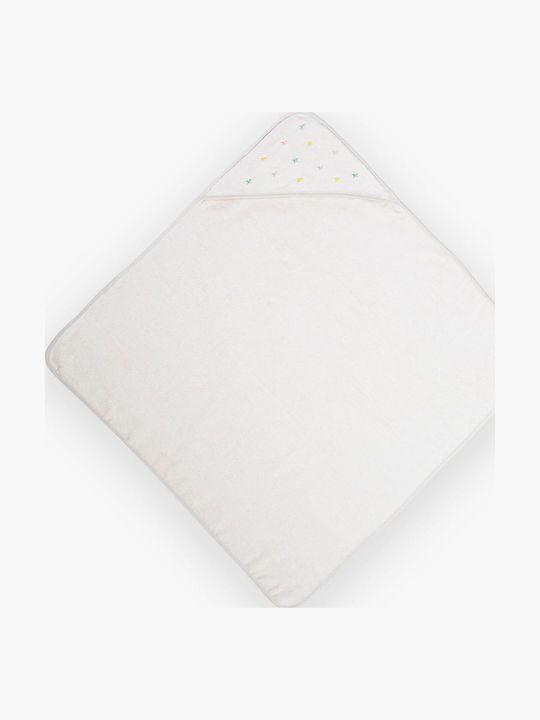 Nef-Nef Homeware Baby Hooded Bath Towel-Robe Happy Ecru 75x75cm