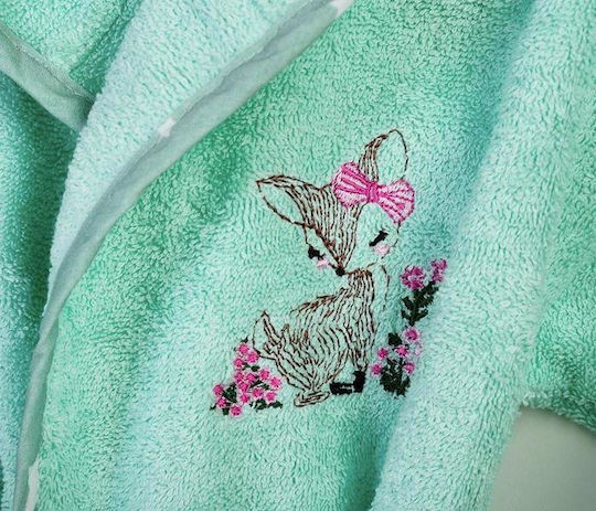 Dimcol Baby Bademantel mit Kapuzen Deer Mint