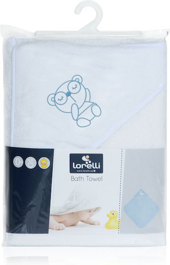 Lorelli Baby-Badetuch mit Kapuzen Weiß 80x80cm