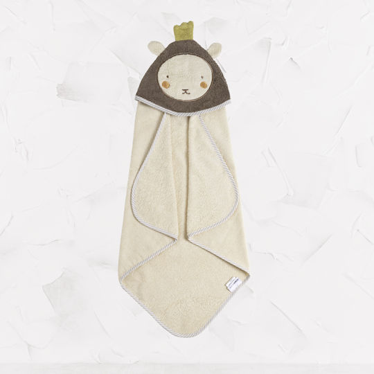 Nima Baby Hooded Towel Safari Friends Beige 75x75cm