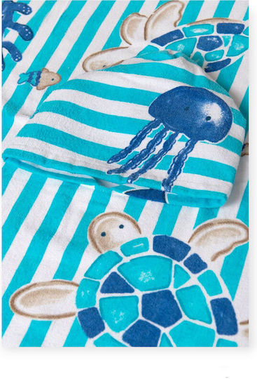 Mayoral Baby Hooded Bath Towel Blue 55x60cm