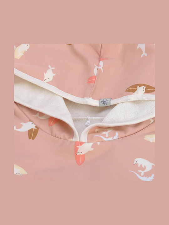 Laessig Baby Hooded Poncho Towel Dolphin Peach 60x60cm