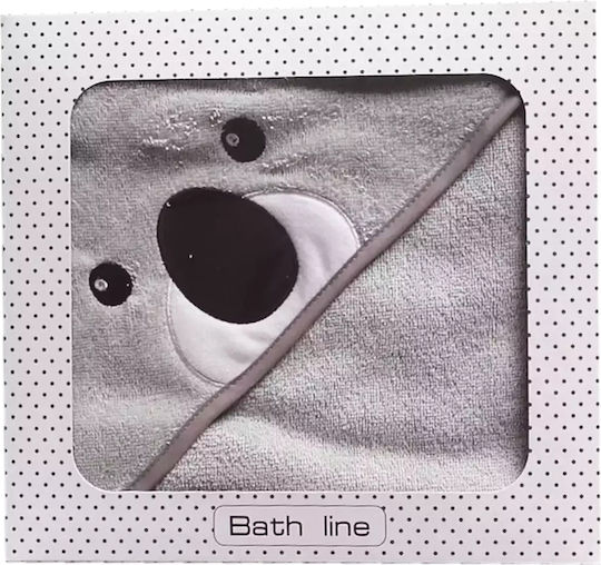 Das Home Βρεφική Κάπα-Μπουρνούζι με Κουκούλα Grey 80x80εκ.