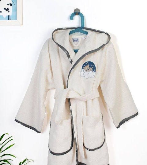 Dimcol Kinderbademantel Bear Ecru Mit Kapuze